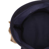 Round Garden Tools Bag 6 Pockets Oxford Cloth Gardening Tool Storage Tote for Men Women Gardener Dark Blue with Cream Color