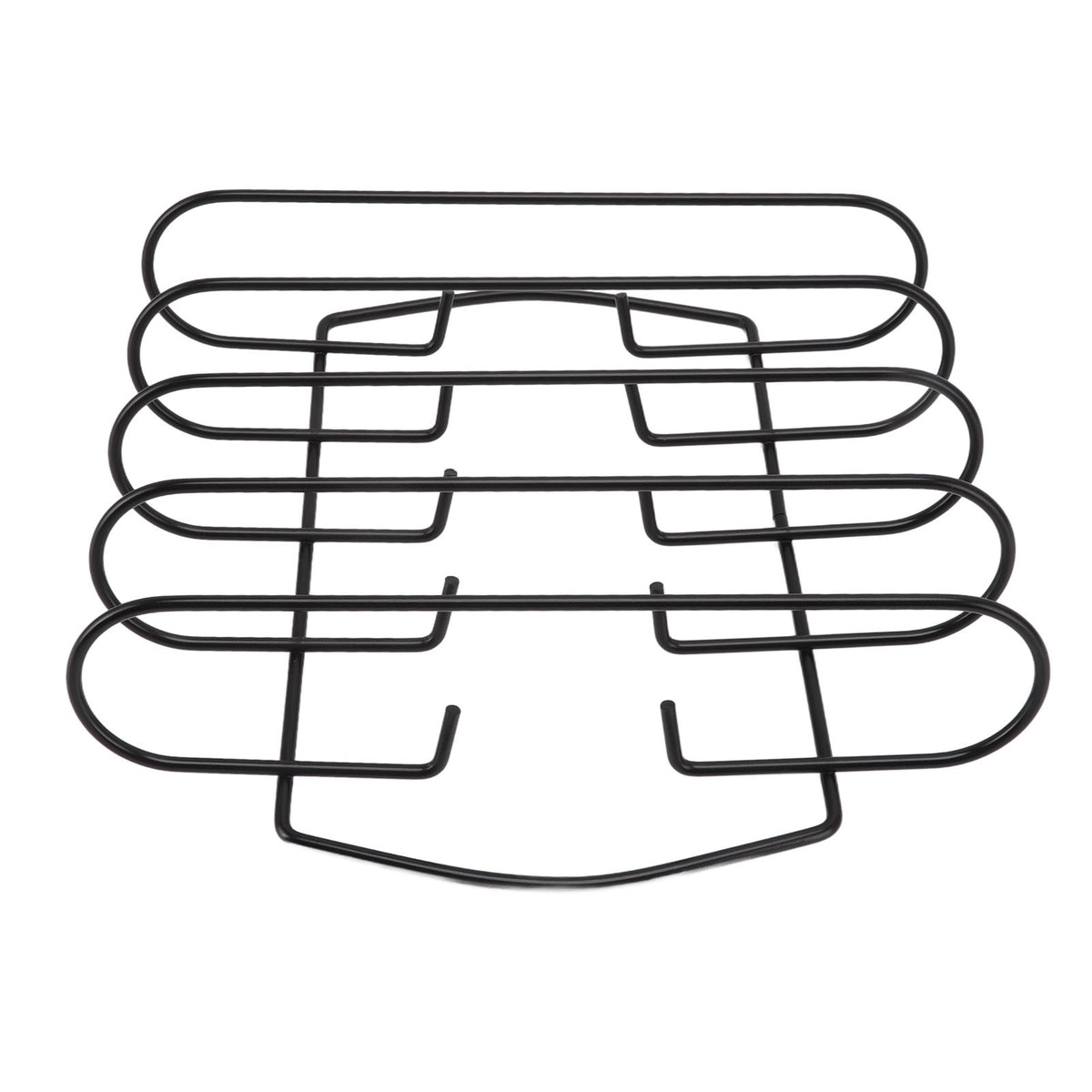 BBQ Rib Rack Iron Non Stick Grilling Rib Stand Black Barbecue Grill for Steak Lamb Chops Outdoor