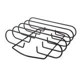 BBQ Rib Rack Iron Non Stick Grilling Rib Stand Black Barbecue Grill for Steak Lamb Chops Outdoor