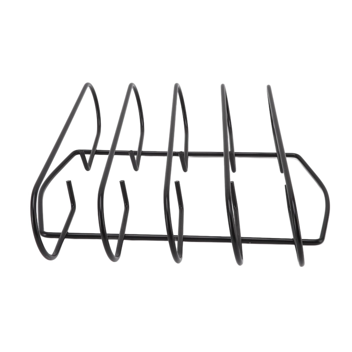 BBQ Rib Rack Iron Non Stick Grilling Rib Stand Black Barbecue Grill for Steak Lamb Chops Outdoor