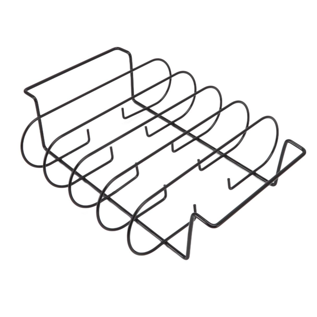 Rib Rack Iron Roasting Stand for Smoking and Grilling Holds Up to 4 Ribs for Outdoor BBQ Accessories