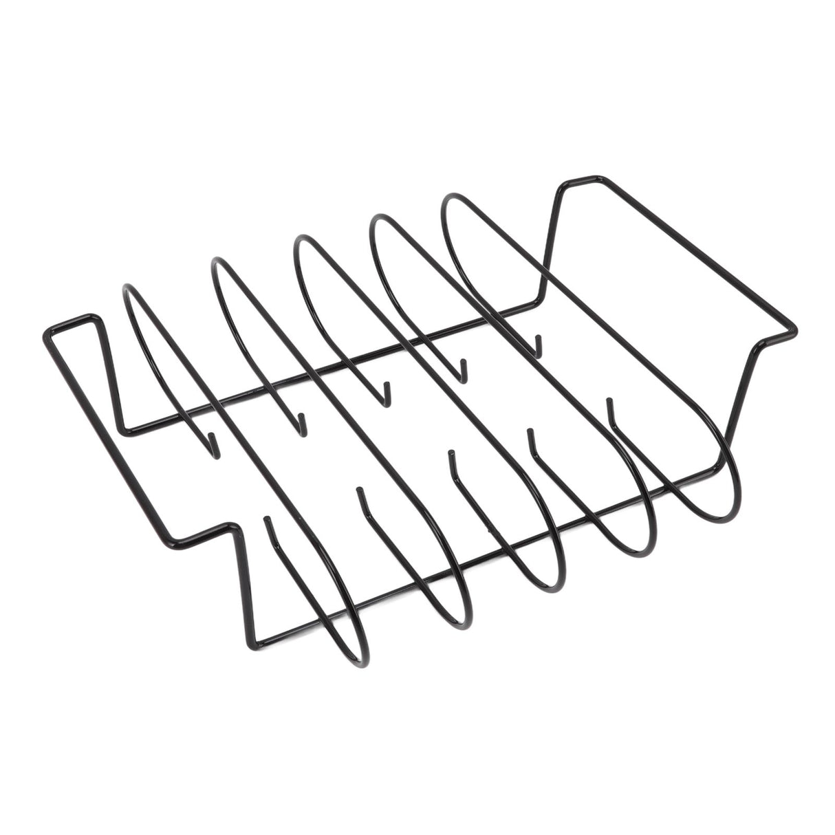 Rib Rack Iron Roasting Stand for Smoking and Grilling Holds Up to 4 Ribs for Outdoor BBQ Accessories