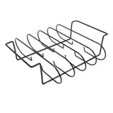 Rib Rack Iron Roasting Stand for Smoking and Grilling Holds Up to 4 Ribs for Outdoor BBQ Accessories