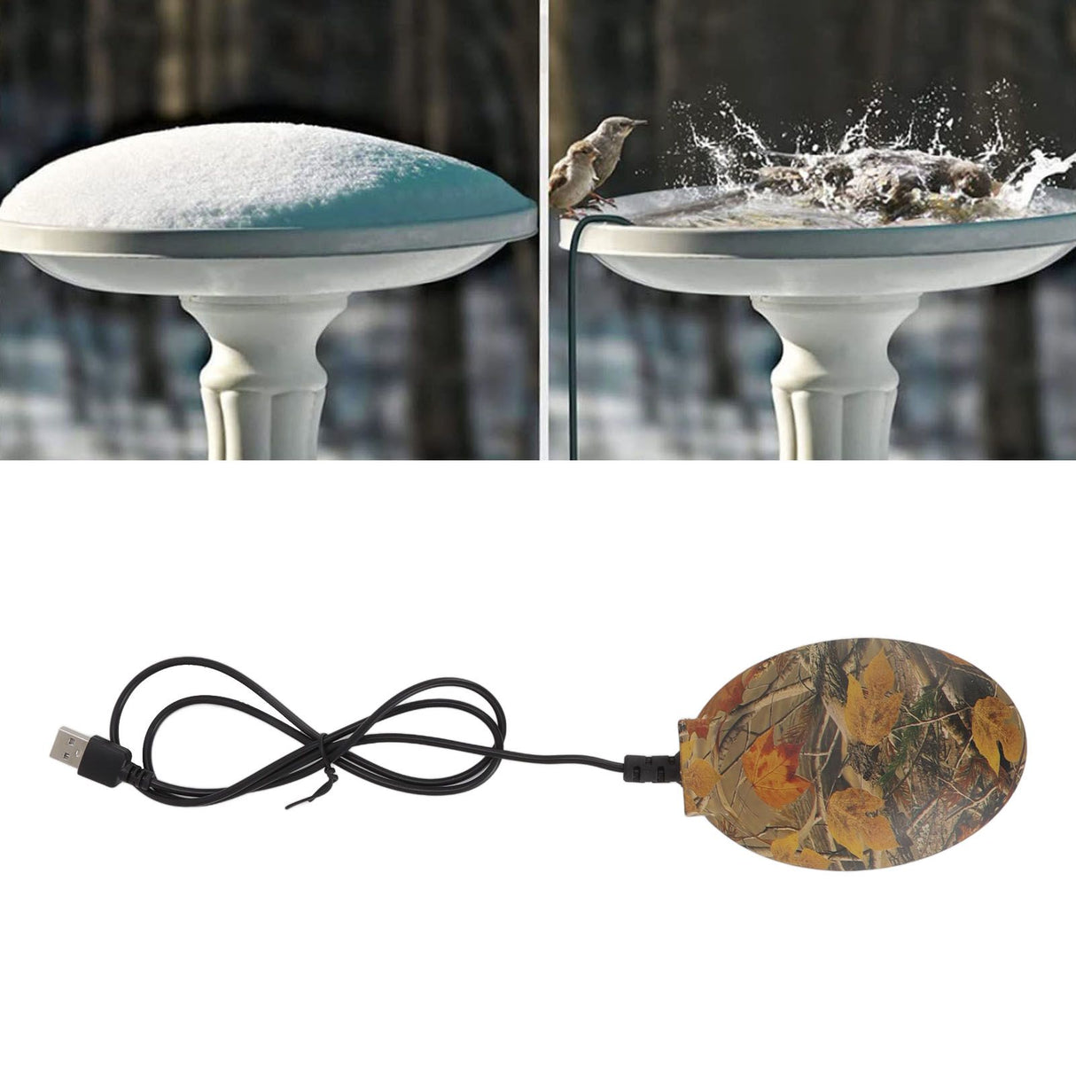 Bird Bath Deicer Thermostatically Controlled Winter Birdbath Water Heater for Outdoor Garden Courtyard Colorful