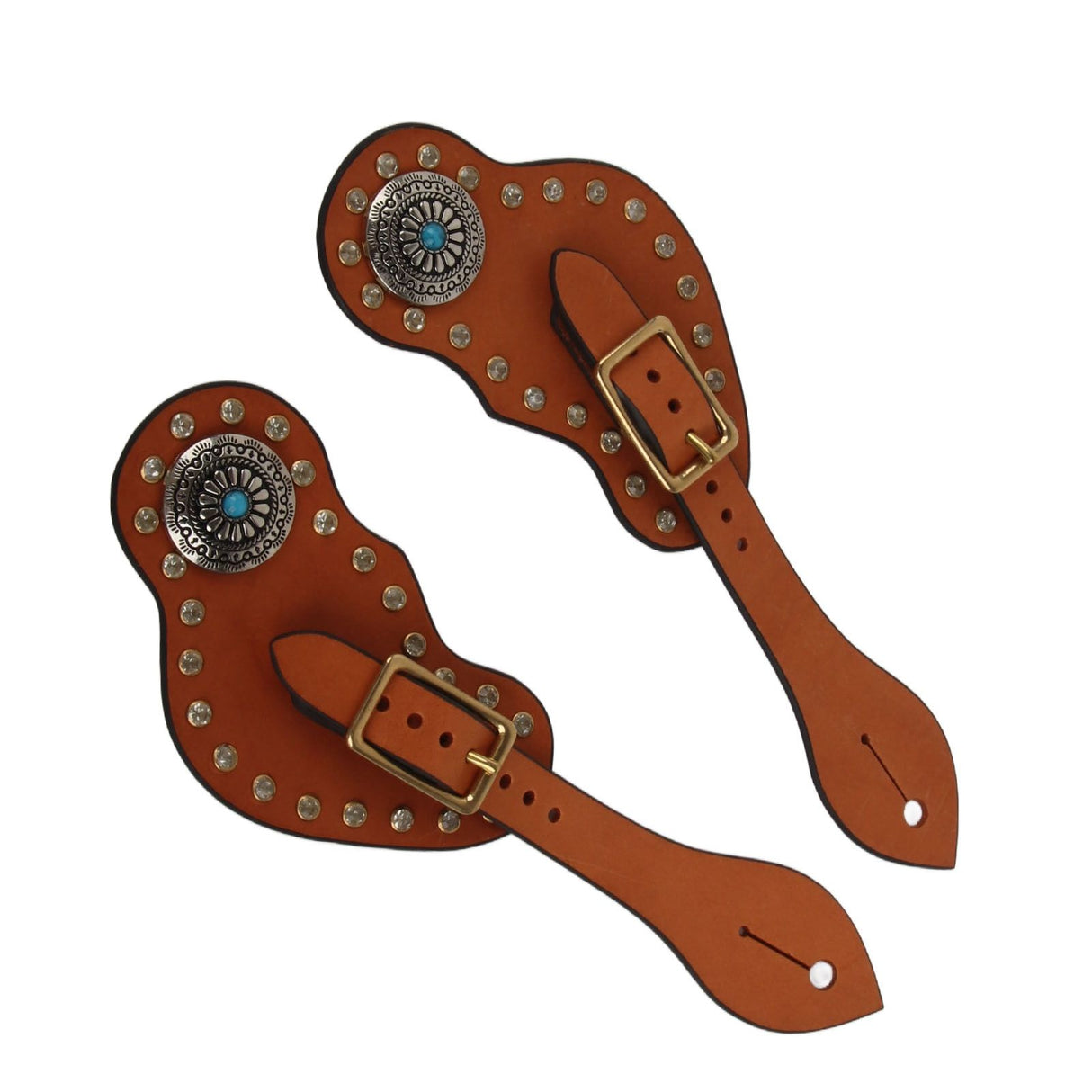 1 Pair Spur Strap Western Retro Horse Spur Strap with Buckle for Horse Training Protective Equipment Brown