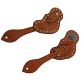1 Pair Spur Strap Western Retro Horse Spur Strap with Buckle for Horse Training Protective Equipment Brown - Top-Down View