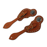 1 Pair Spur Strap Western Retro Horse Spur Strap with Buckle for Horse Training Protective Equipment Brown