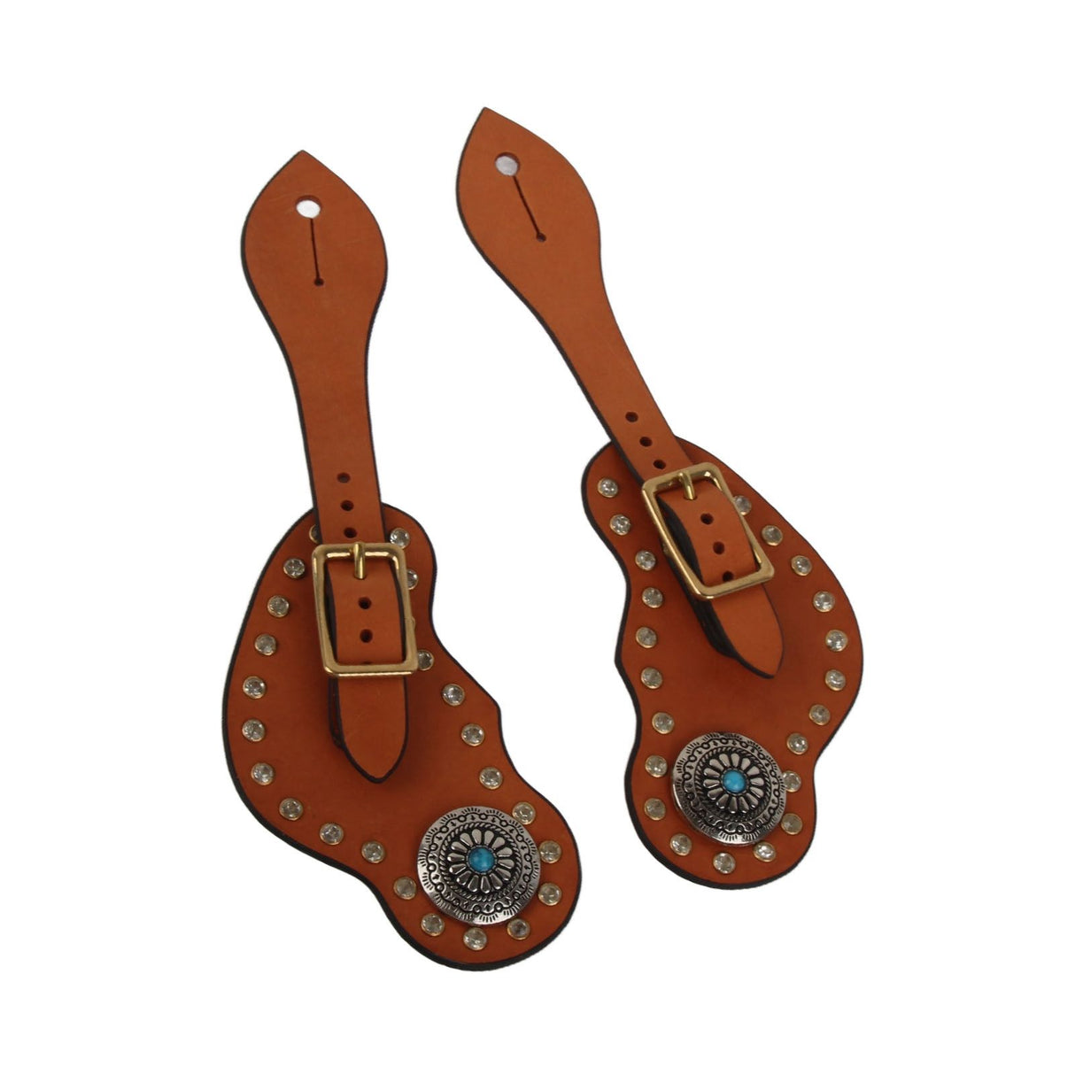 1 Pair Spur Strap Western Retro Horse Spur Strap with Buckle for Horse Training Protective Equipment Brown