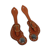 1 Pair Spur Strap Western Retro Horse Spur Strap with Buckle for Horse Training Protective Equipment Brown - Close-Up Angle