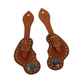 1 Pair Spur Strap Western Retro Horse Spur Strap with Buckle for Horse Training Protective Equipment Brown
