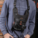 Motorcycle Leg Bag Portable Waterproof Nylon Waist Pack Outdoor Cycling Cross Chest Bag - Rear View
