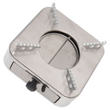 Alcohol Stove Stainless Steel Silver One Piece Design Drawer Structure Spirit Burner for Home Hiking - Top-Down View
