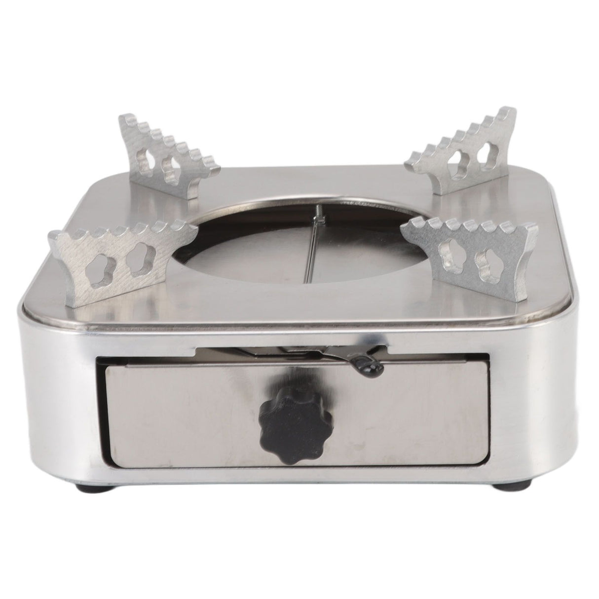 Alcohol Stove Stainless Steel Silver One Piece Design Drawer Structure Spirit Burner for Home Hiking