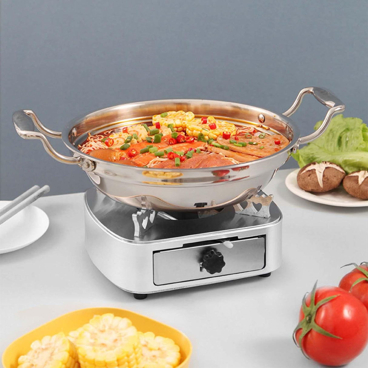 Alcohol Stove Stainless Steel Silver One Piece Design Drawer Structure Spirit Burner for Home Hiking