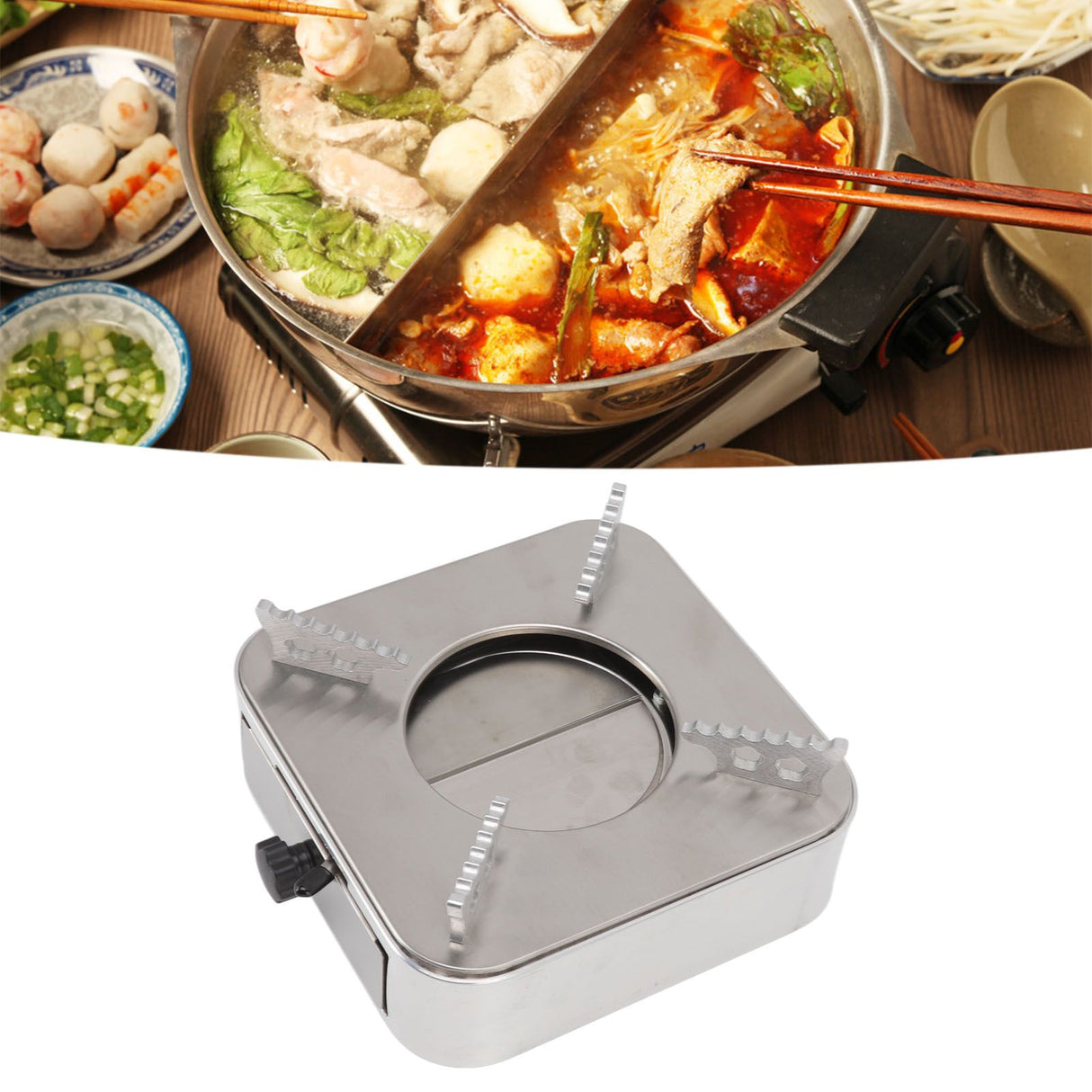 Alcohol Stove Stainless Steel Silver One Piece Design Drawer Structure Spirit Burner for Home Hiking