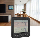 Indoor Thermometer Digital Color Screen Alarm Temperature Humidity Monitor Bedside Clock for Home Black