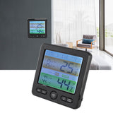 Indoor Thermometer Digital Color Screen Alarm Temperature Humidity Monitor Bedside Clock for Home Black