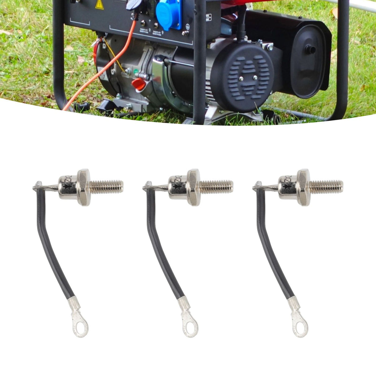 3PCS 25A ZX25 12 Diesel Generator Diode Small Portable Rectifier Diode Replacement Accessories Parts Negative Black Line