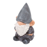 Garden Gnome Resin Structure Stable Bottom Retro Style Gnome Figurine for Patio Porch Decorations Pointed Head Brown - Front View