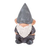 Garden Gnome Resin Structure Stable Bottom Retro Style Gnome Figurine for Patio Porch Decorations Pointed Head Brown - Side View