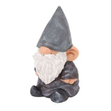 Garden Gnome Resin Structure Stable Bottom Retro Style Gnome Figurine for Patio Porch Decorations Pointed Head Brown - Top-Down View