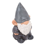 Garden Gnome Resin Structure Stable Bottom Retro Style Gnome Figurine for Patio Porch Decorations Pointed Head Brown - Low Angle