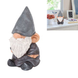 Garden Gnome Resin Structure Stable Bottom Retro Style Gnome Figurine for Patio Porch Decorations Pointed Head Brown