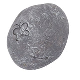 Pet Memorial Garden Stone DIY Butterfly Print Pet Cat Dog Grave Marker Resin Pet Memorial Gift Stone Grey - Rear View