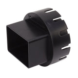 Downspout Adapter Plastic Drain Adapter Replacement Downpipe Converter Connector with Screws Black L 3x4in