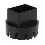 Downspout Adapter Plastic Drain Adapter Replacement Downpipe Converter Connector with Screws Black L 3x4in - Close-Up Angle