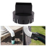 Downspout Adapter Plastic Drain Adapter Replacement Downpipe Converter Connector with Screws Black L 3x4in
