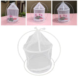 Cylindrical Iron Frame Hanging Cage Butterfly Habitat Cage Ornamental Outdoor Mesh Plant Cage