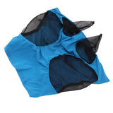Horse Mesh Fly Mask Breathable Elastic Horse Face Mask with Ears Protection Riding Equestrian Equipment Blue