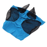 Horse Mesh Fly Mask Breathable Elastic Horse Face Mask with Ears Protection Riding Equestrian Equipment Blue - 45-Degree Angle