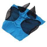 Horse Mesh Fly Mask Breathable Elastic Horse Face Mask with Ears Protection Riding Equestrian Equipment Blue