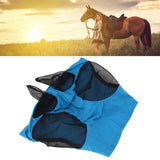 Horse Mesh Fly Mask Breathable Elastic Horse Face Mask with Ears Protection Riding Equestrian Equipment Blue