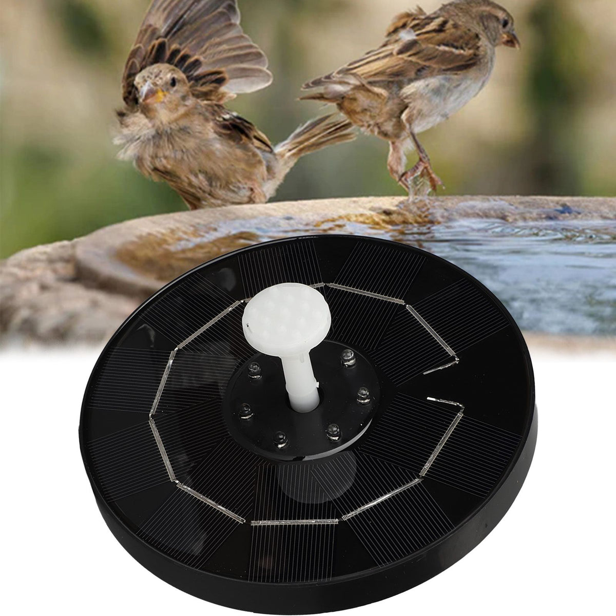 Solar Powered Bird Bath Fountain 3.5W RGB LED Solar Fountain Pump with Colorful LED Lights for Garden Small Pond Outdoor Swimming Pool Fish Tank