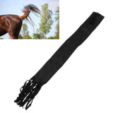 Horse Tail Protection Bag Non Woven Fabric Horsetail Guard with Fringe Hook and Loop Design Black - Extra Image