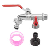 1 In 2 Out Watering Flowers Outdoor Faucet Heatproof Antifreezing Faucet Copper Gardening Faucet