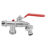 1 In 2 Out Watering Flowers Outdoor Faucet Heatproof Antifreezing Faucet Copper Gardening Faucet