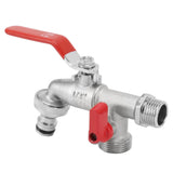 1 In 2 Out Watering Flowers Outdoor Faucet Heatproof Antifreezing Faucet Copper Gardening Faucet