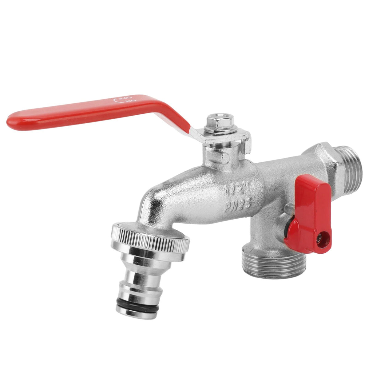 1 In 2 Out Watering Flowers Outdoor Faucet Heatproof Antifreezing Faucet Copper Gardening Faucet