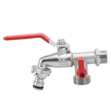 1 In 2 Out Watering Flowers Outdoor Faucet Heatproof Antifreezing Faucet Copper Gardening Faucet