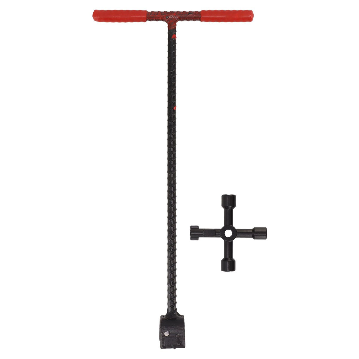 41x20cm Water Meter Key Steel T Handle Curb Key with 4 Way Multi Functional Utilities Key