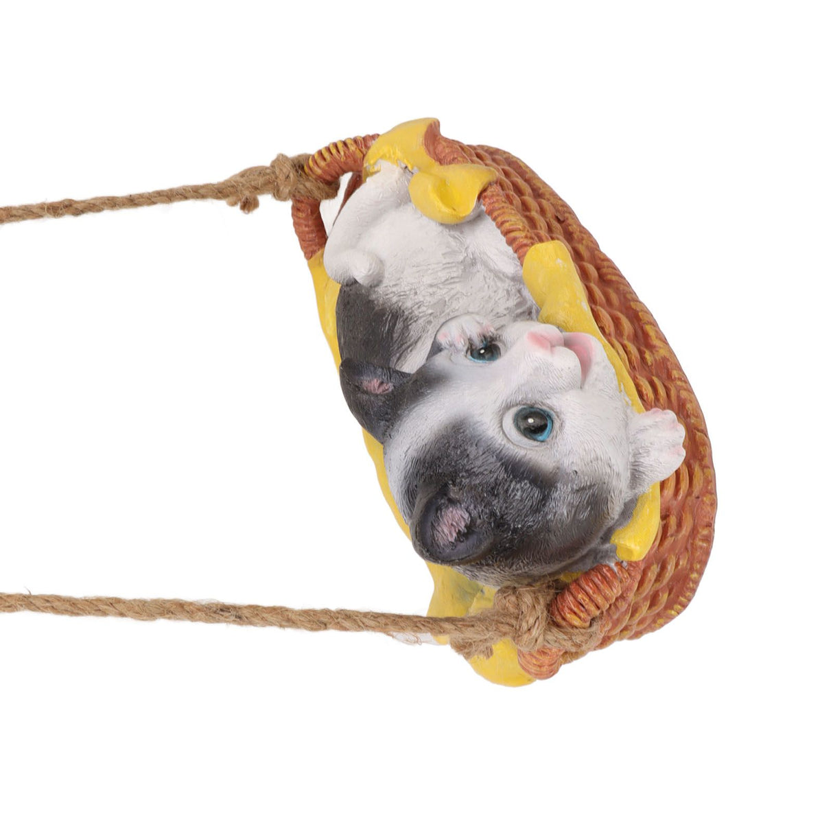 Cat Figurine Resin Kitten Statue Hanging Ornament Home Decoration for Outdoor Garden Black White Cat