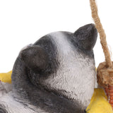 Cat Figurine Resin Kitten Statue Hanging Ornament Home Decoration for Outdoor Garden Black White Cat