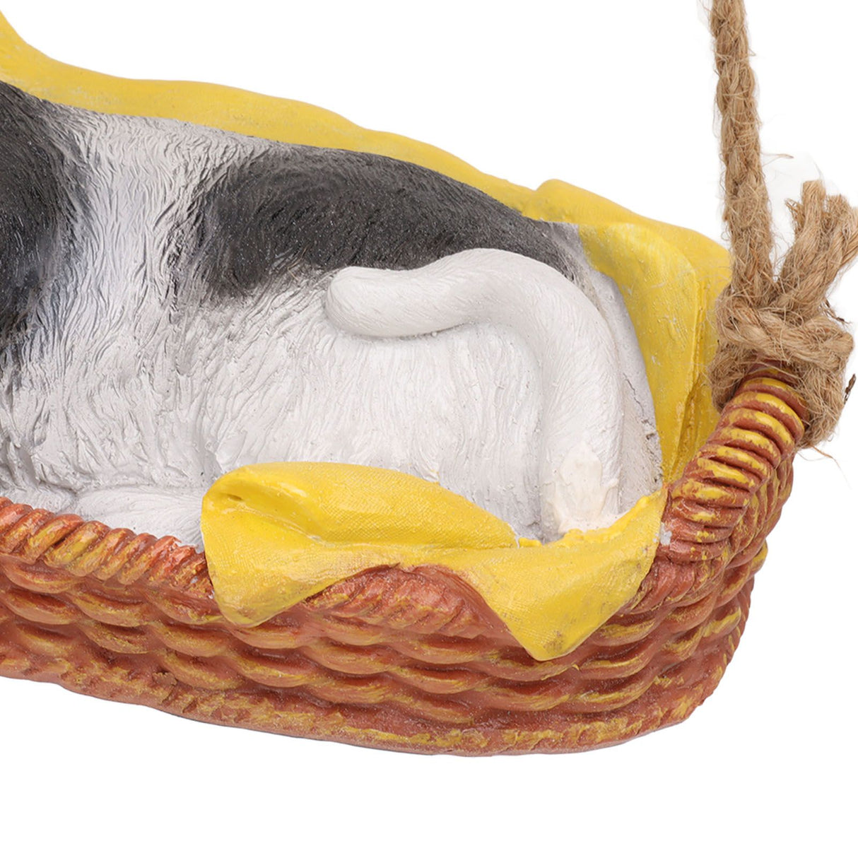 Cat Figurine Resin Kitten Statue Hanging Ornament Home Decoration for Outdoor Garden Black White Cat