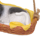 Cat Figurine Resin Kitten Statue Hanging Ornament Home Decoration for Outdoor Garden Black White Cat