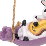 Cow Playing Guitar Garden Statue Vivid Cute Hanging Resin Cattle Sculpture Art Decoration for Lawn Patio Courtyard Dairy Cow - Extra Image