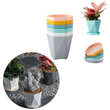 6PCS Planter Plastic Plant Pot Flower Container with Thickened Tray for Indoor Outdoor Garden